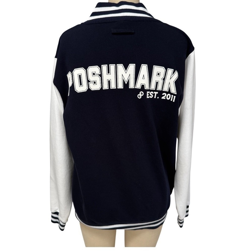 Varsity Letterman Jacket Womens Size L Poshmark Community Navy Blue White